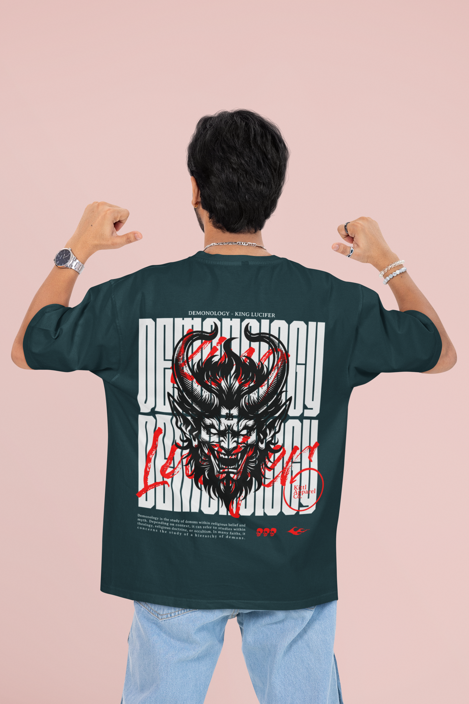 Men's KING LUCIFER Oversized Classic Printed T-Shirt
