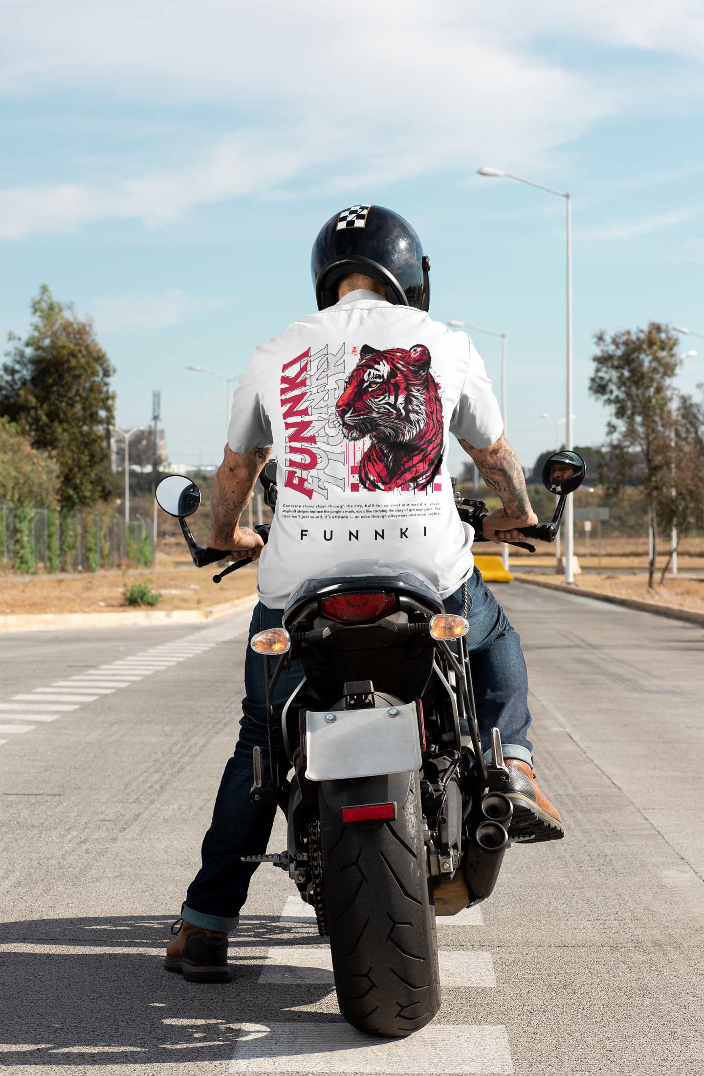 Men's Funnki Tiger Special Printed Oversized Classic T-shirt
