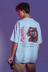 Men's Funnki Tiger Special Printed Oversized Classic T-shirt