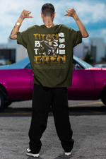 Men's Olive Green Titan Eren Anime Special Oversized Printed T-Shirt