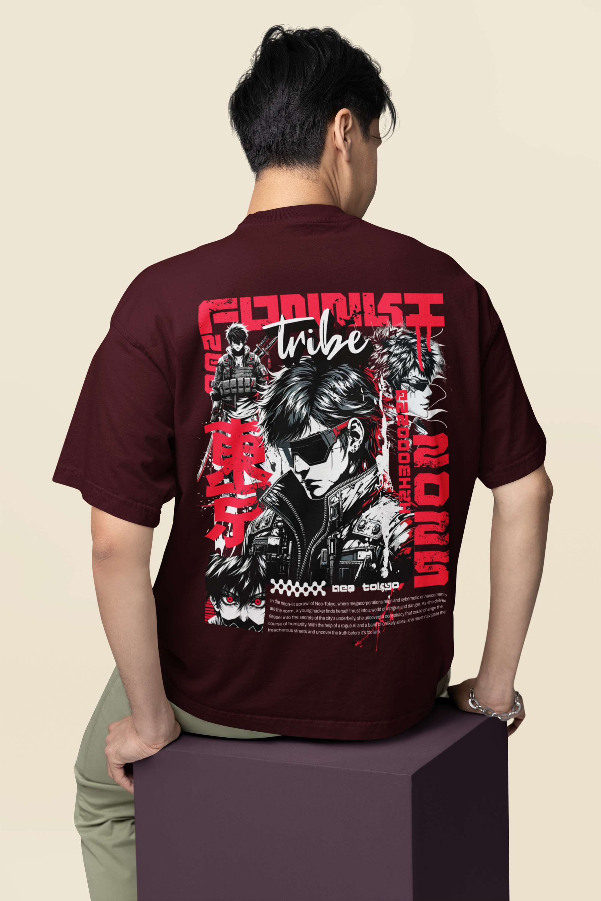 Men's Funnki Tribe Special Oversized Classic Printed T-Shirt