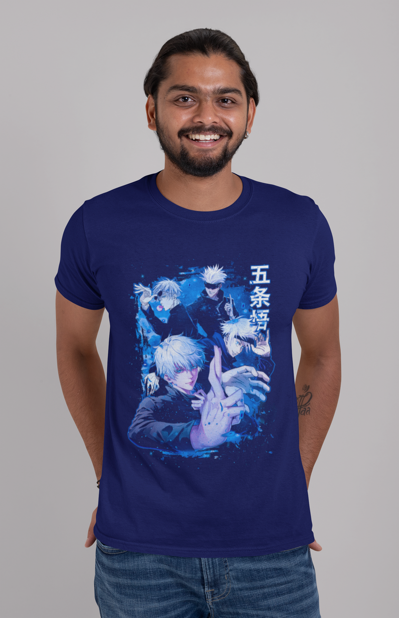 Men's Royal Blue Anime Special Unisex Printed T-Shirt