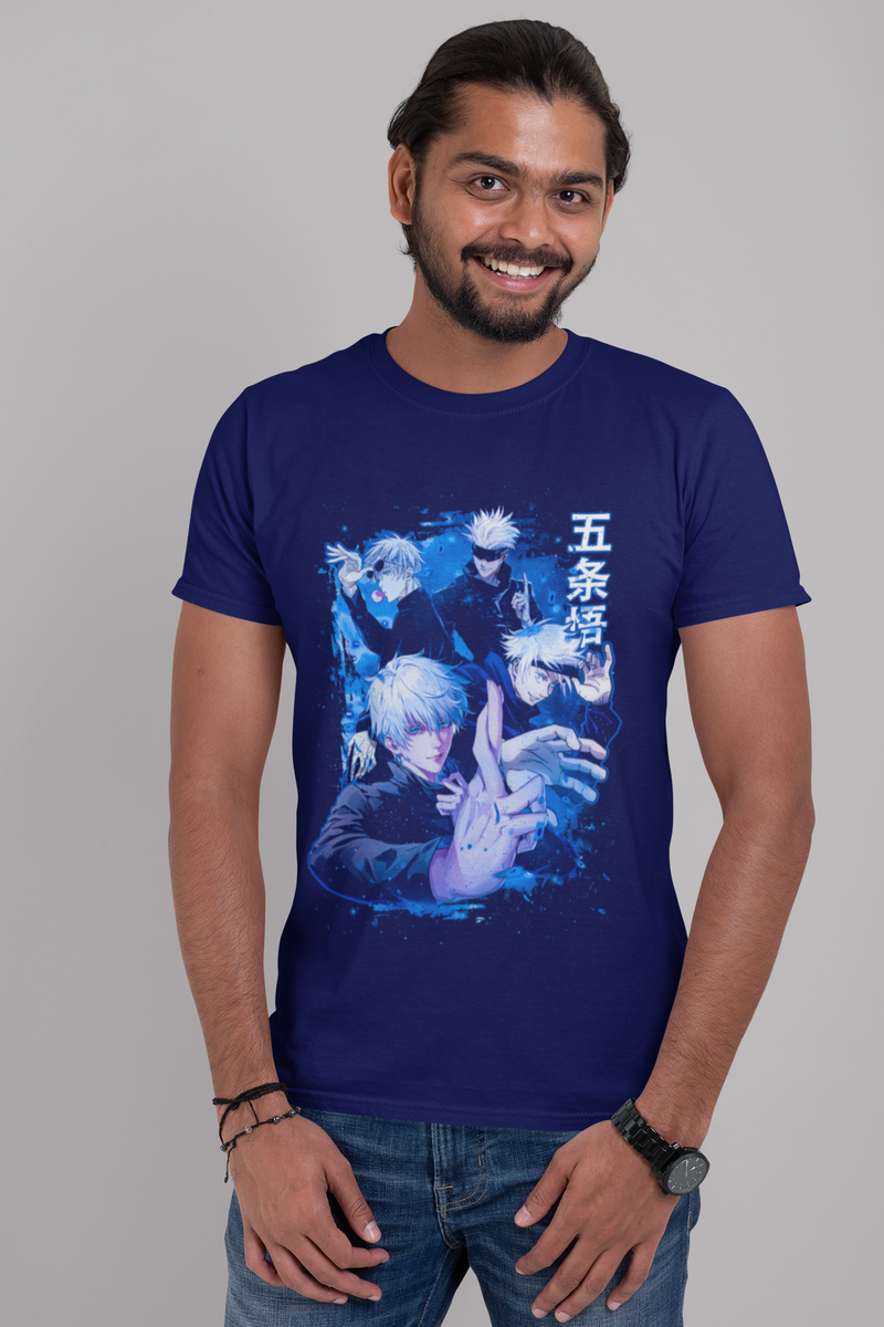 Men's Royal Blue Anime Special Unisex Printed T-Shirt