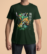 Men's Bottle Green Anime Special Unisex Printed T-Shirt