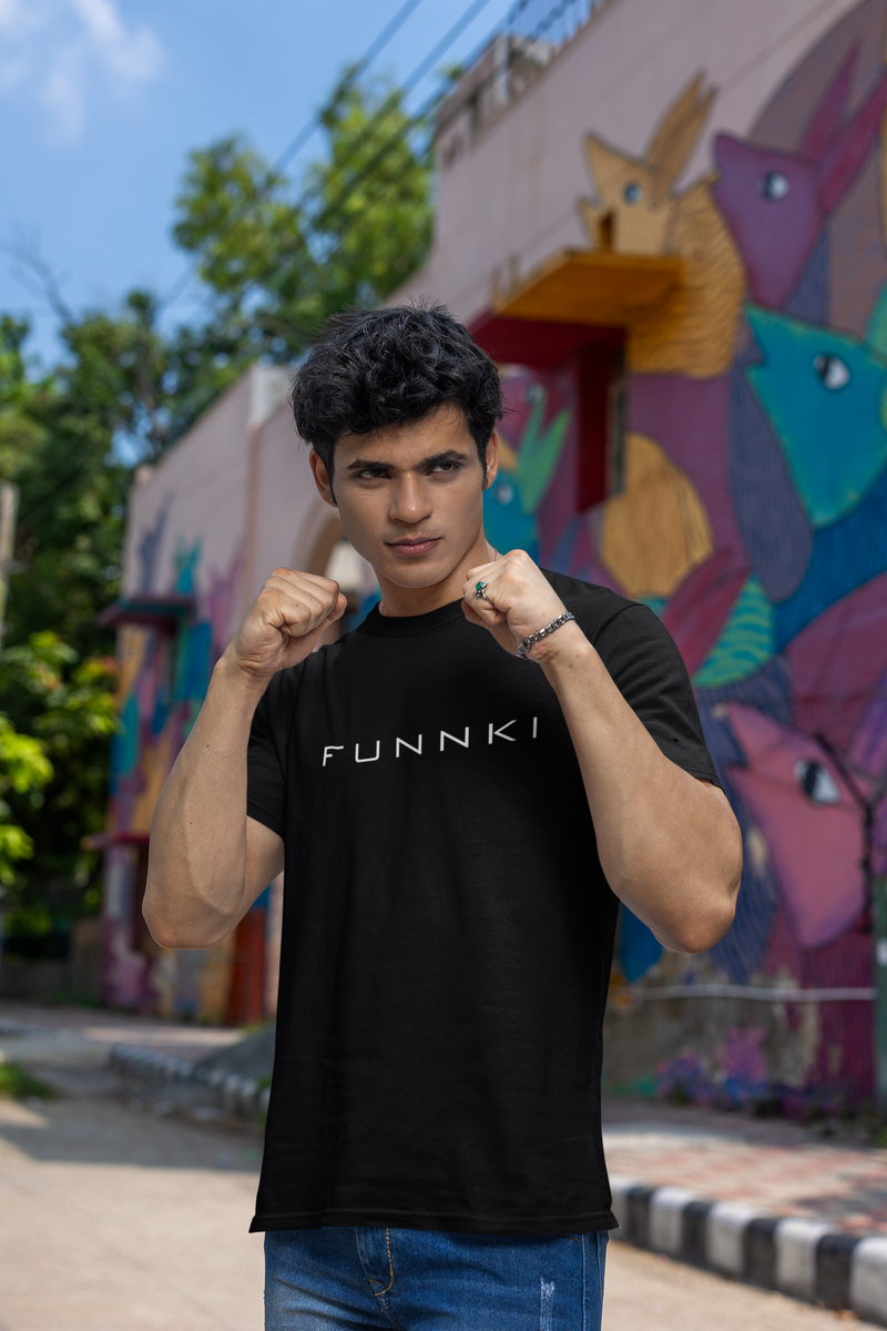 Men's Black Funnki The Boss Special Printed Unisex Classic T-shirt