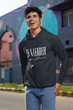 Men's Navy Blue Be A Leader Not A Follower Printed Hoodie