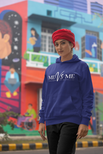 Women's Royal Blue Me Vs Me Special Graphics Printed Hoodie