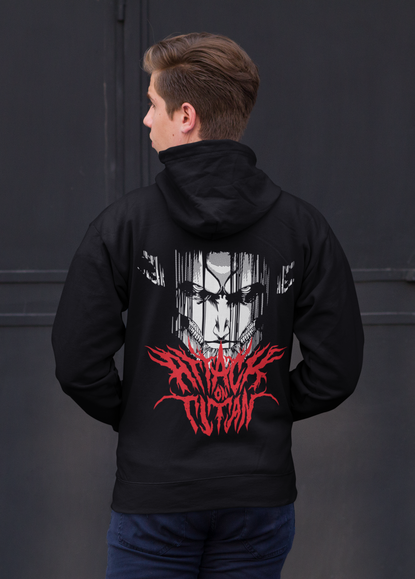 Men's Black Attack on Titan Unisex Graphic Printed ZIP Hoodies