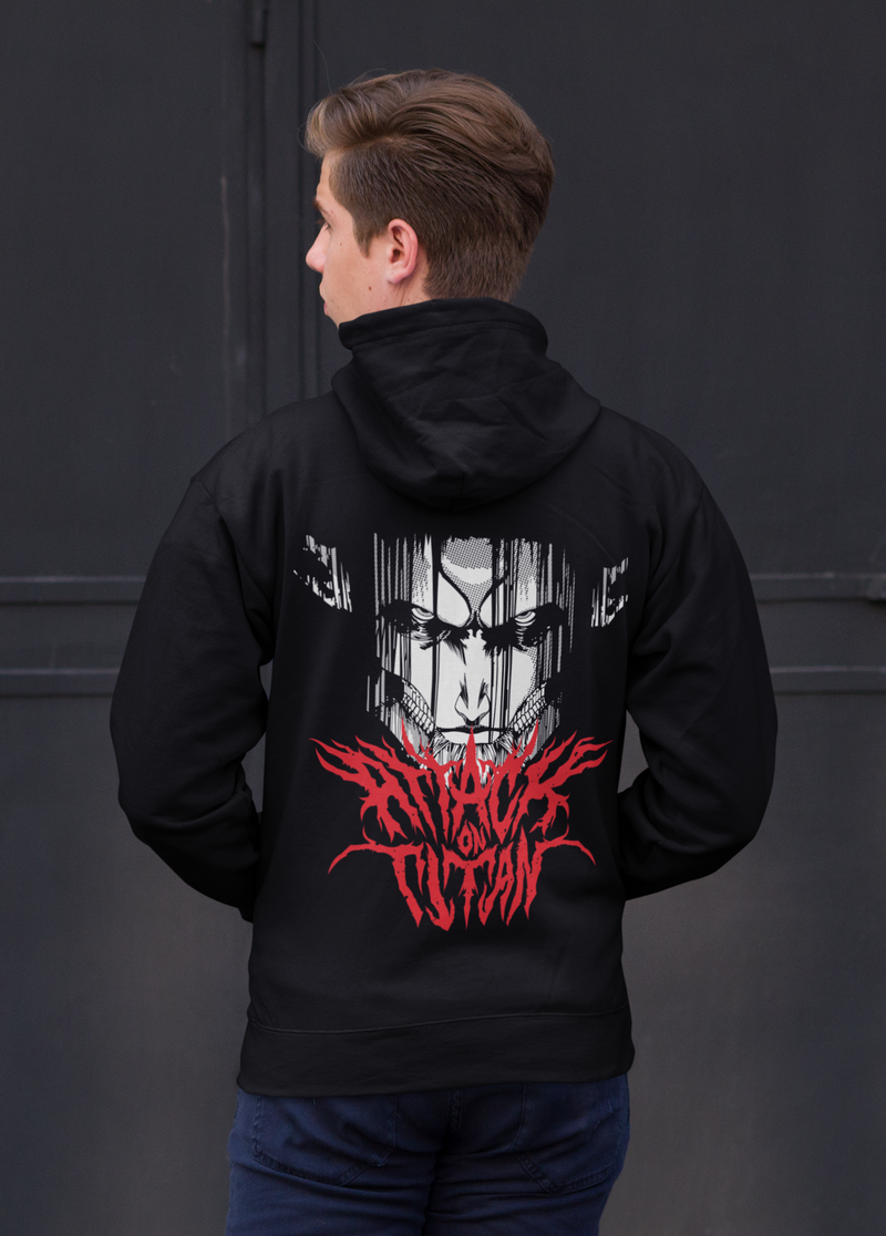 Men's Black Attack on Titan Unisex Graphic Printed ZIP Hoodies