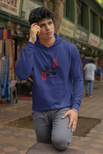 Men's Royal Blue Demon Slayer Printed Hoodie