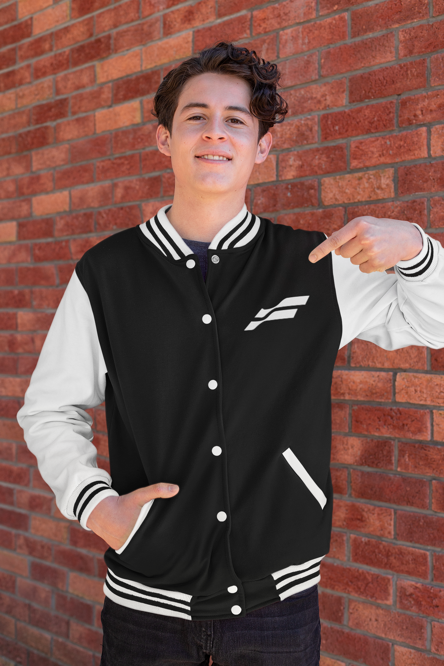 Men's Black Funnki Official Special Varsity Jacket