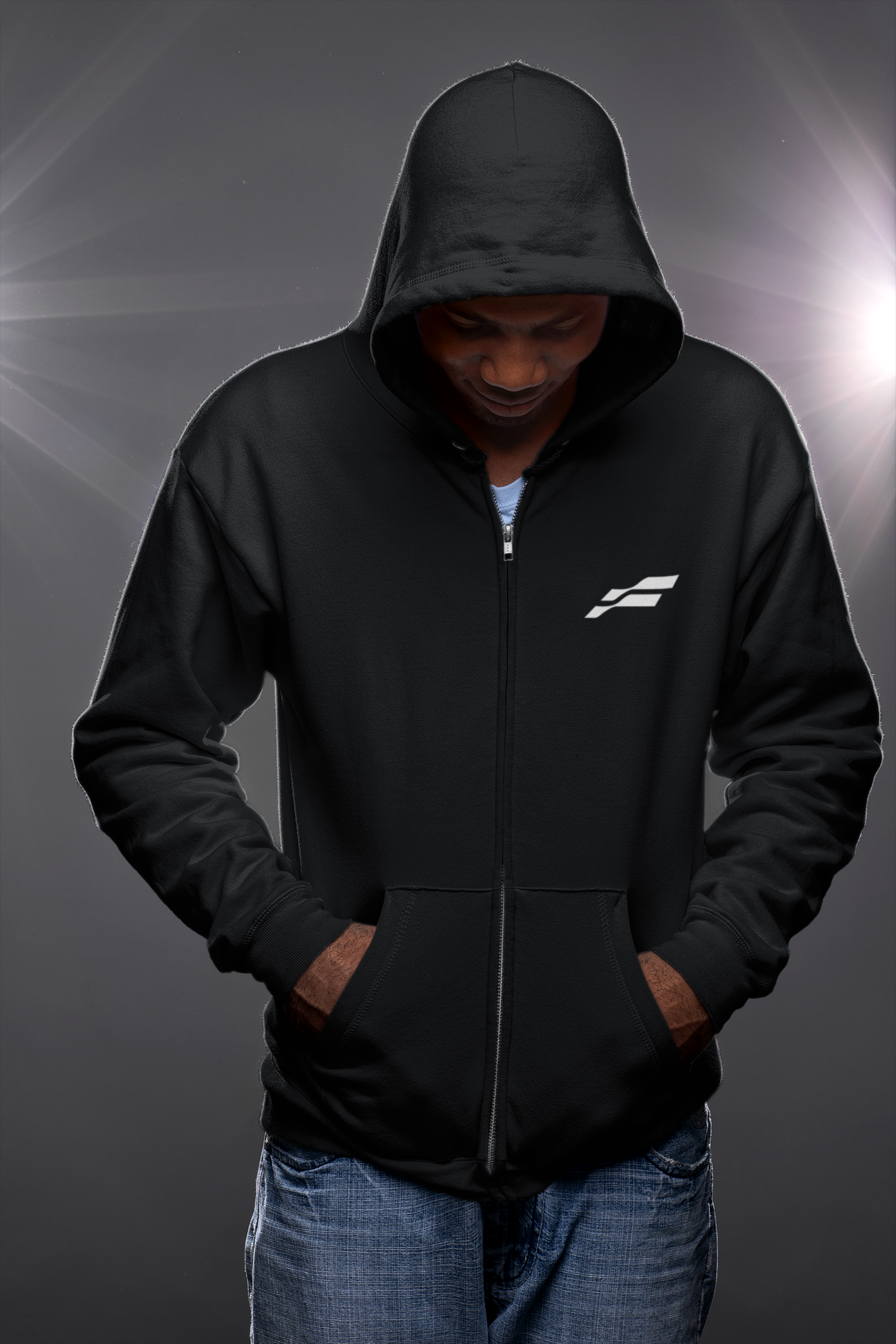 Men's Black Funnki Official ZIP Hoodies