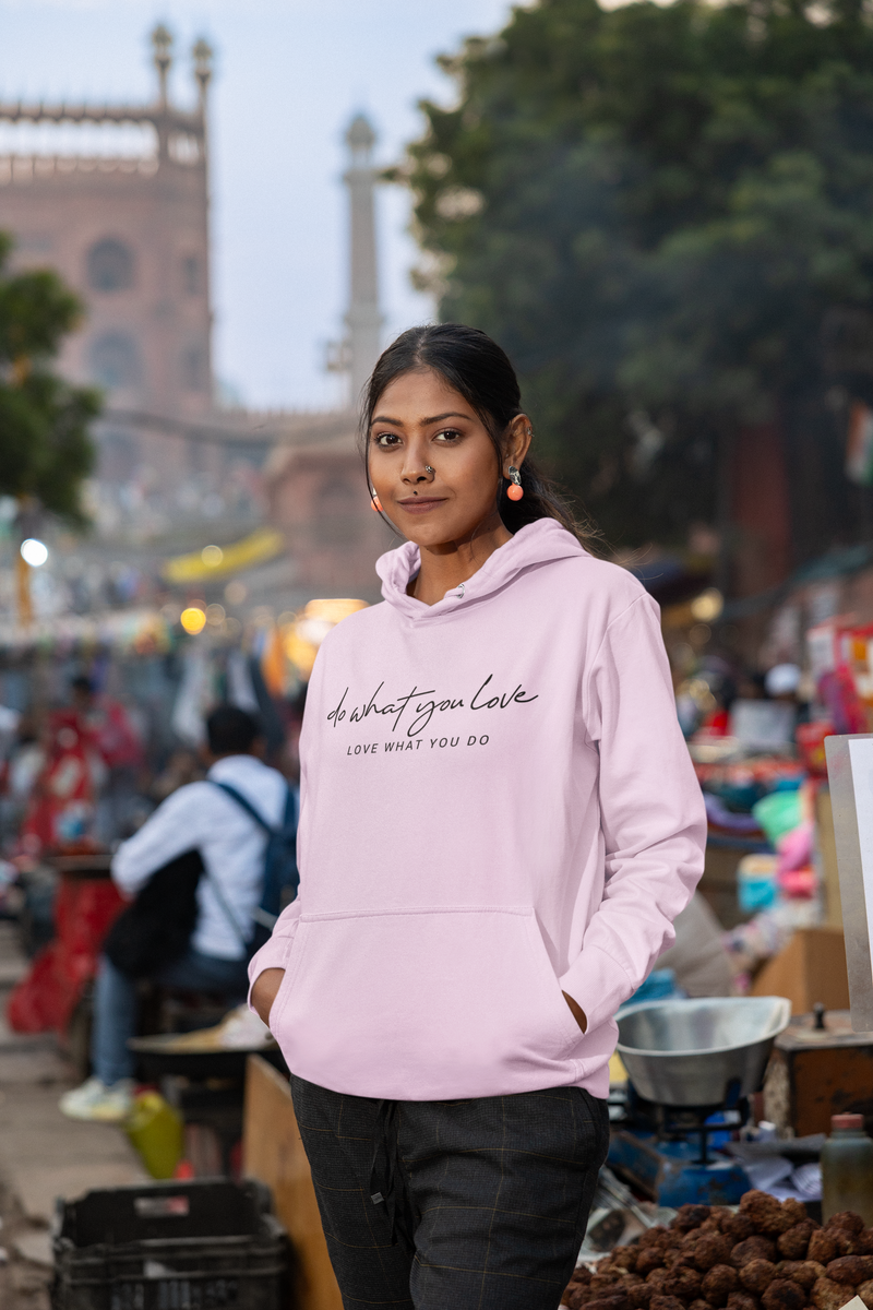 Women's Light Baby Pink Do What You Love Special Oversized Hoodie