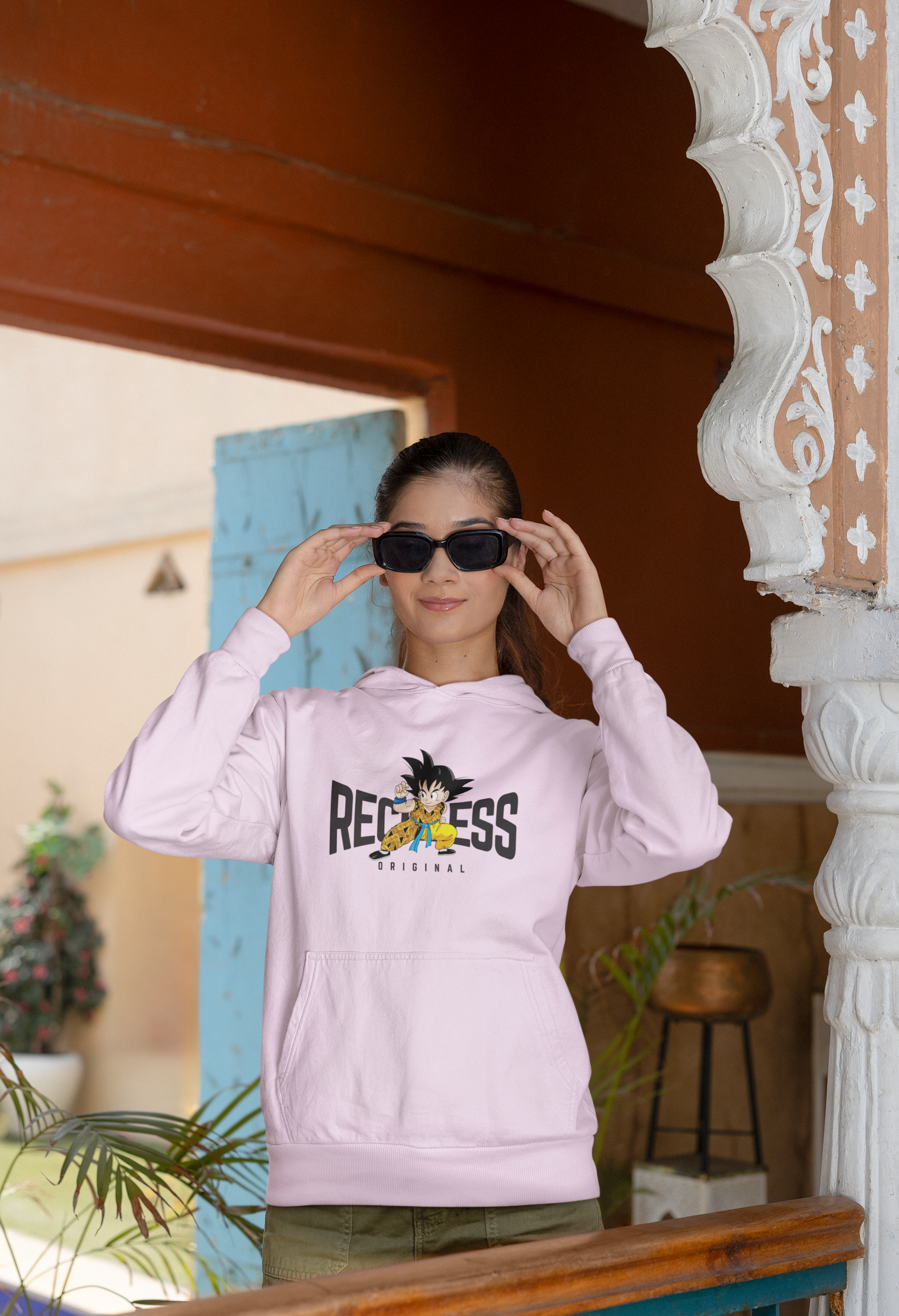 Women's Light Baby Pink Dragon Ball Special Oversized Hoodie