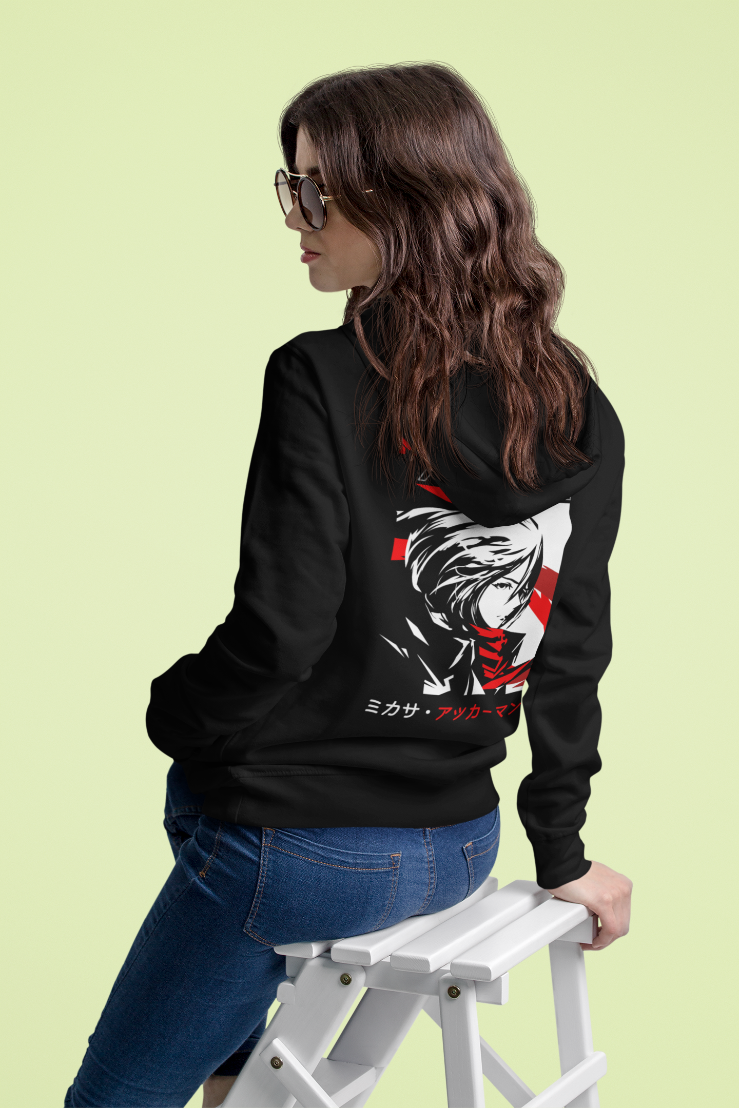 Women's Black Attack On Titan Special Printed Oversized Hoodie