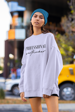 Women's Lavender Professional Overthinker Oversized Printed T-Shirt