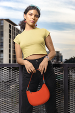 Women's Black Plain Beauty Slim Fit Crop Top