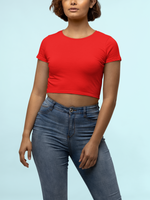 Women's Black Plain Beauty Slim Fit Crop Top