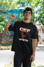 Men's Black Off White Oversized Printed T-shirt