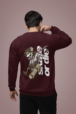 Men's Maroon Skate or Die Printed Oversized Sweatshirt