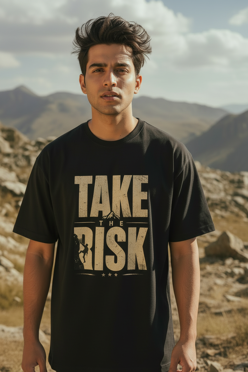 Take The Risk Closer Upper Body Face & Graphic Focus