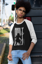 Men's White Black Anime Special Unisex Printed Raglan T-Shirt